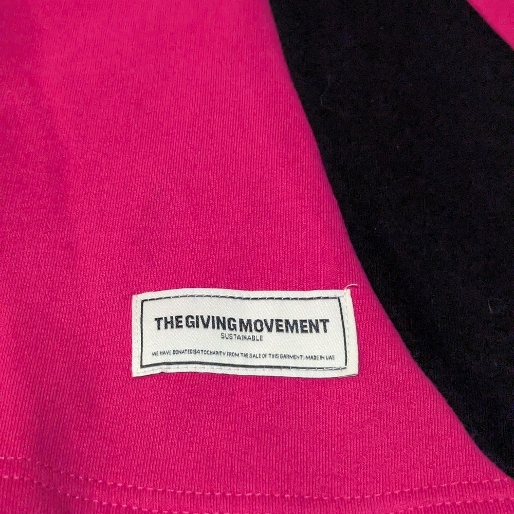The Giving Movement Wide Colorbloock 31.5" Organic Fleece Jogger Fuschia Pink - Picture 4 of 7